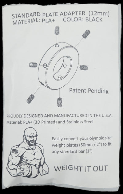 Olympic Plate to Standard Bar Adapter (2" to 1")